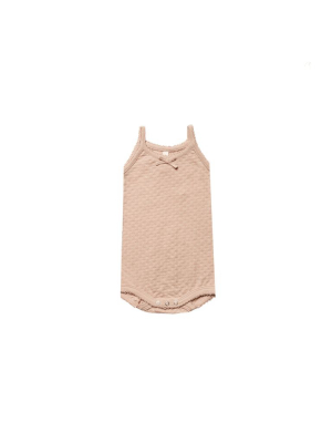 Quincy Mae Pointelle Tank Onesie - Petal