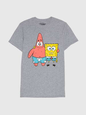 Men's Spongebob Squarepants Short Sleeve Graphic T-shirt - Gray