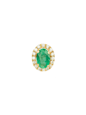 Emerald & Diamond Stud