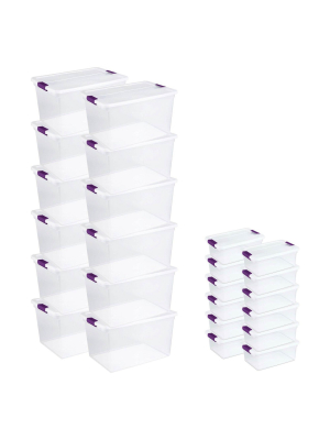 Sterilite 66 Qt. Plastic Storage Container (12 Pack) And 15 Qt. Tote (12 Pack)