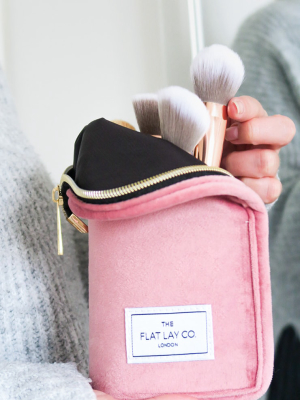 The Flat Lay Co Standing Brush Case Pink Velvet