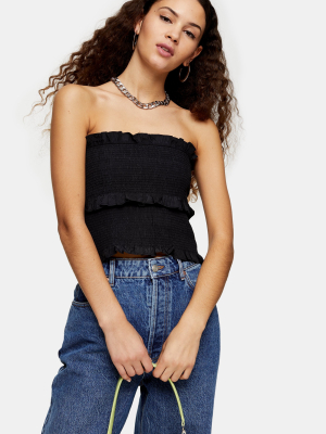 Black Shirred Bandeau