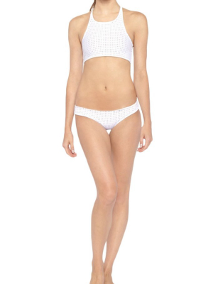 Cara Mesh High Neck Bikini Top - Reef White