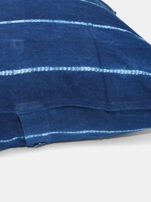 Indigo Arrow Stripe Pillow, Square