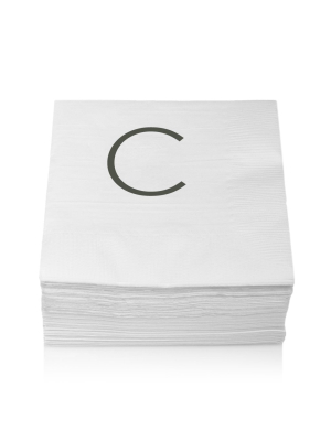 Monogram Cocktail Napkin, C (set Of 50)