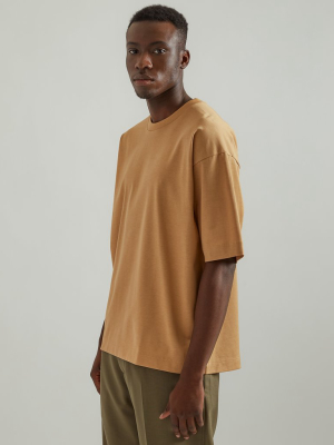 Yoke Seam T-shirt In Yellow Beige