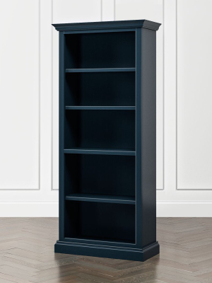 Cameo Indigo Open Bookcase With Full Crown