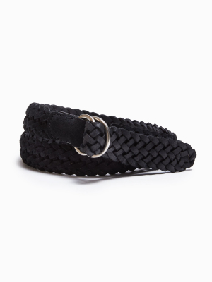 Anderson's Suede Braided D-ring Belt In Black