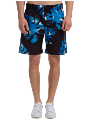 Msgm Leaf Printed Shorts