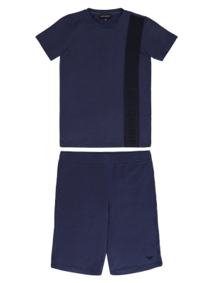 Emporio Armani Kids Logo Embroidered Two-piece Set