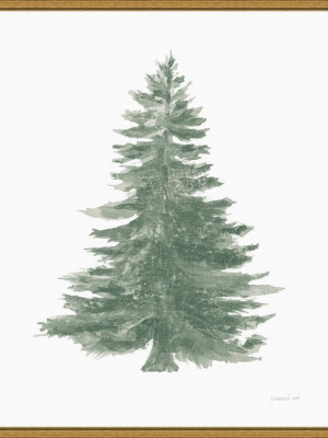 16" X 20" Floursack Holiday Tree By Danhui Nai Framed Canvas Wall Art - Amanti Art