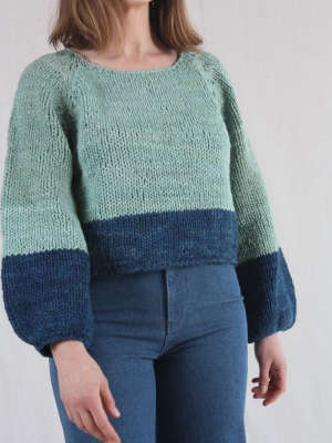 Handknit Oversized Elena Sweater Malachite Navy