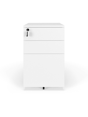 Basyx Mobile Wooden Pedestal Filing Cabinet White - Hon