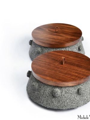 Volcanic Stone Tortillero Tepetl Lidded Box