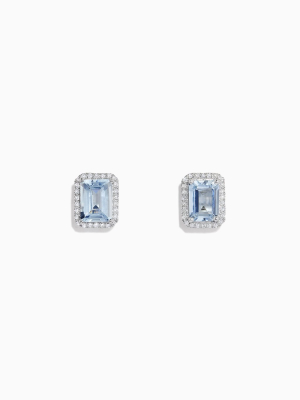 Effy Aquarius 14k White Gold Aquamarine And Diamond Earrings, 2.80 Tcw