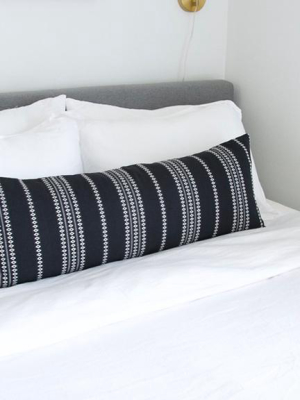Black Diamond Striped Extra Long Lumbar Pillow - 14x36