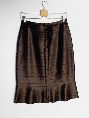 Igwt Vintage - Satin Tiered Skirt / Chocolate Brown