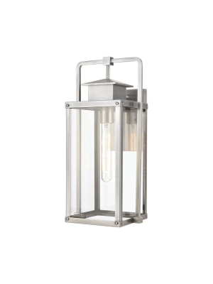 Crested Butte 1-light Outdoor Sconce In Antique Brushed Aluminum With Clear Glass Enclosure