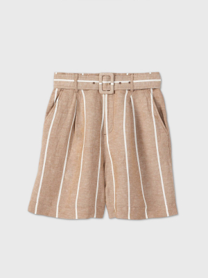 Women's Belted High-rise Shorts - A New Day™