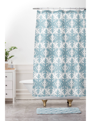 Georgiana Paraschiv Snowflake Shower Curtain Blue - Deny Designs