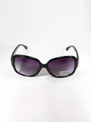 Ladies Sunglasses In Black With Gradient Smoke Lens