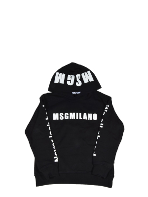 Msgm Kids Logo Printed Hoodie