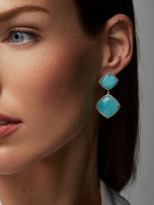 14kt Yellow Gold Turquoise Diamond Martine Earrings