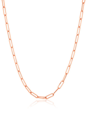 14kt Rose Gold Paper Clip Necklace