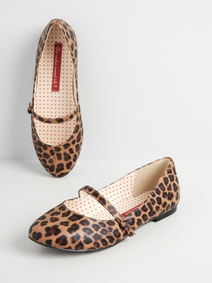 Leopard-on Me Mary Jane Flat