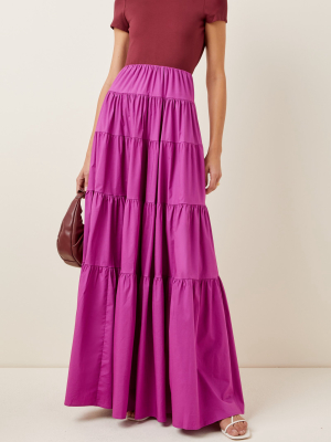 Gage Tiered Ponté-poplin Maxi Dress