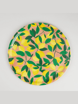 Rectangle Art Tray In Lemons