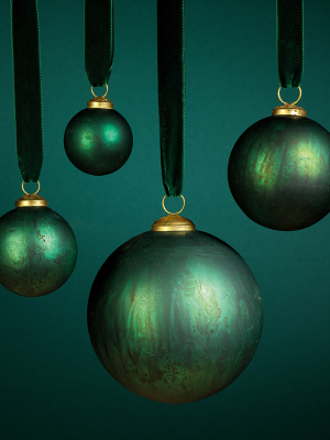 Rustic Metallic Ornament - Green