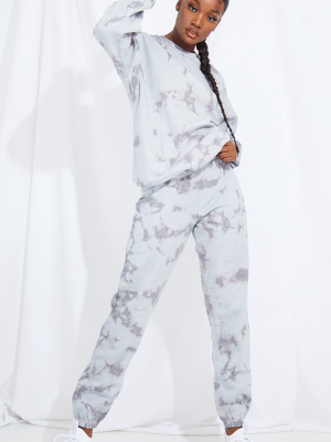 Tall Grey Oversized Tie Dye Joggers