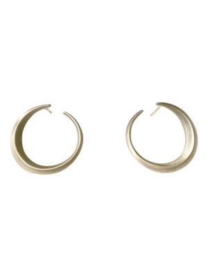 Crescent Moon Forward-facing Hoop Earrings