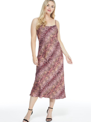 Ava Snake Skin Print Slip Dress