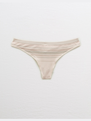 Aerie Seamless Striped Thong Underwear