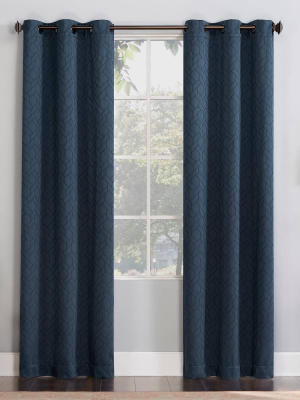 Matias Trellis Draft Shield Fleece Insulated Energy Saving Grommet Top Room Darkening Curtain Panel - No. 918