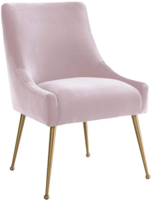 Beatrix Side Chair, Blush/brushed Gold Base