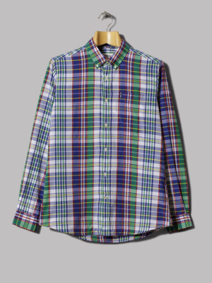 Barbour Madras 6 Tailored Shirt (blue)