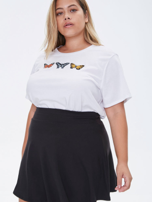 Plus Size A-line Mini Skirt