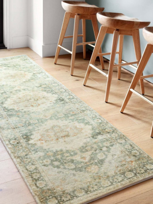 Loloi Rosette Rug - Teal/ivory