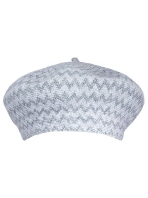 Adrienne Vittadini Knit Chevron Beret