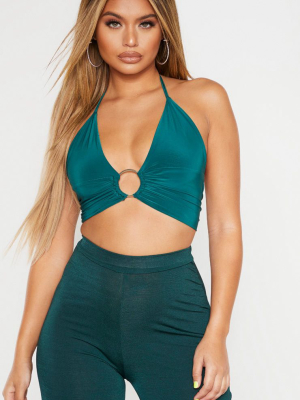 Jasper Green Plunge Ring Detail Bralet