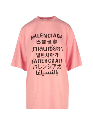 Balenciaga Multi Language Logo Print T-shirt