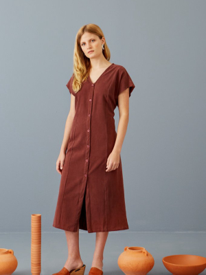 Elaine Midi Dress In Port