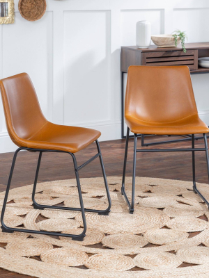 Set Of 2 Faux Leather Dining Chairs - Saracina Home