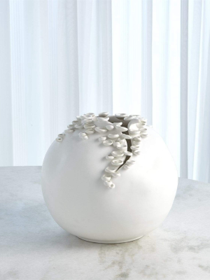 Global Views Cascading Reef Vase Short - White