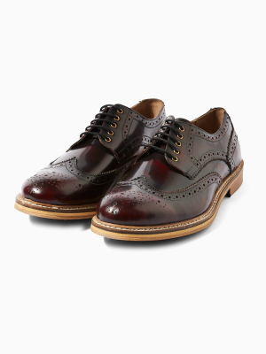 Burgundy Leather 'luna' Brogues