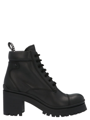 Miu Miu Lace-up Ankle Boots