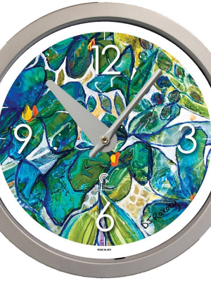 14.5" Artist Series Diane Rakocy Up Close Decorative Clock Silver - The Chicago Lighthouse